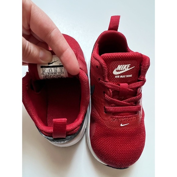 Nike Air Max Tavas GS Kids Running Shoes (6c) Gym Red 814443-600 Sneakers EUC - Picture 6 of 6